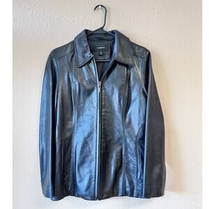 Vintage 1990's Colebrook buttery leather flat front jacket size M